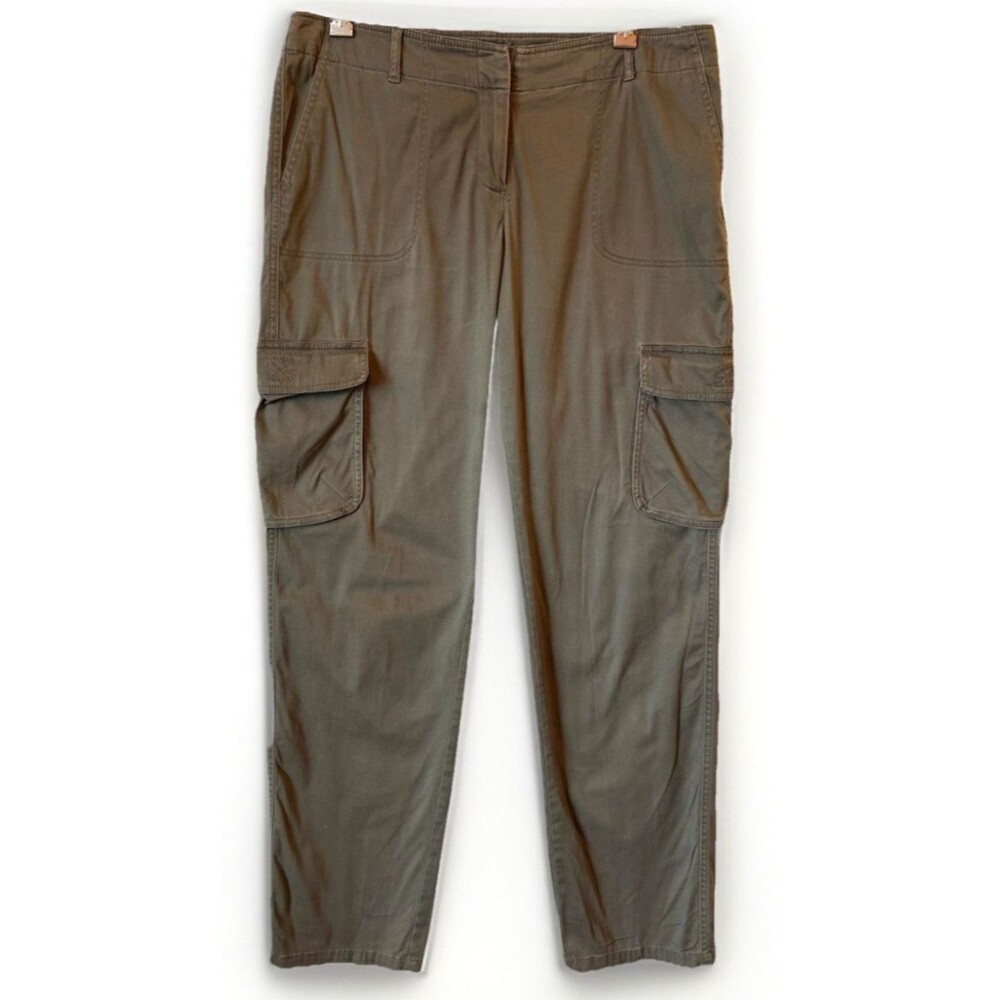 J Jill Cargo‎ Pants Women 8 Olive Green Pockets Cotton Casual Comfort Stretch